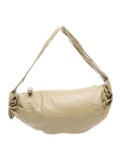 Pre-owned Lemaire Calfskin Soft Croissant Large In Neutral