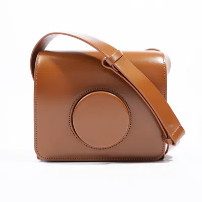 Lemaire Camera Boxy Shoulder Bag Calfskin Leather In Brown