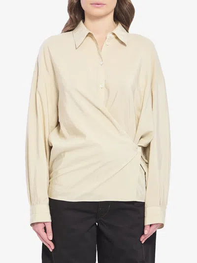 Lemaire Straight Collar Twisted Shirt In Transparent
