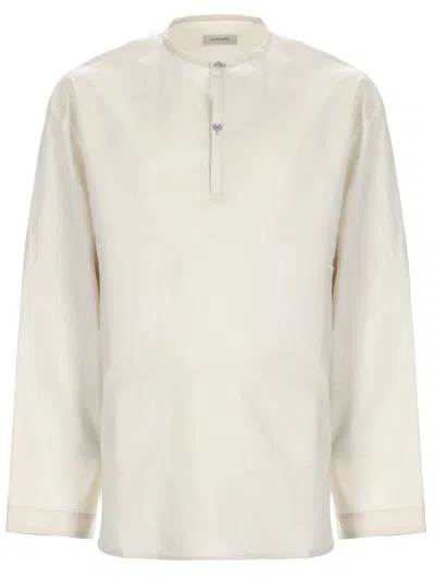 Lemaire Neutrals Vareuse Relaxed Fit Cotton-silk Shirt