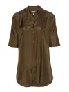Lemaire Short Sleeve Shirt In Brown