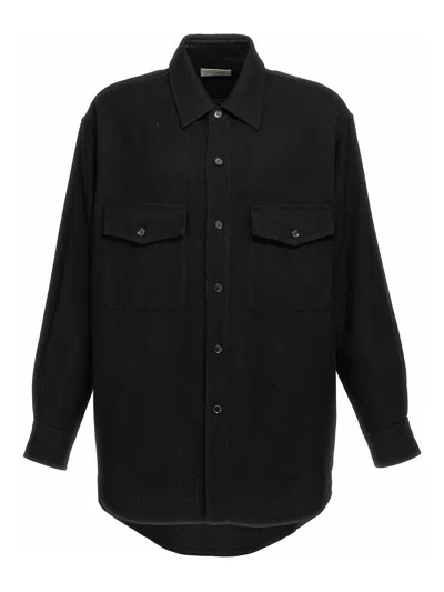 Lemaire Two Pockets Overshirt Shirt In Black