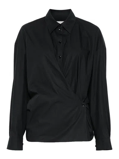 Lemaire Twisted Shirt In Black