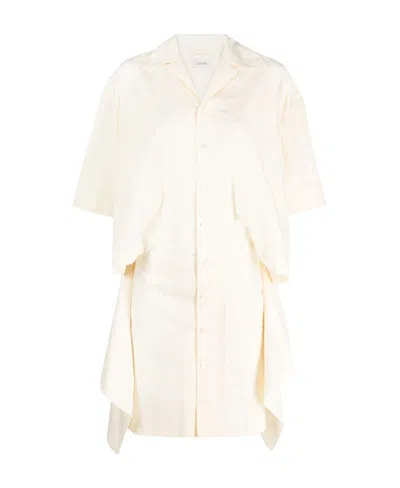 Lemaire Camp-collar Cotton Shirt Dress In White
