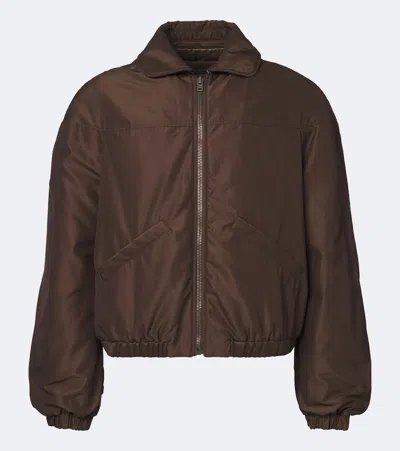 Lemaire Canvas Blouson Down Jacket In Brown