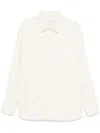 Lemaire Mens Contrast-stitch Oversized Cotton-twill Shirt Creamy White In Neutrals