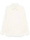 Lemaire Mens Contrast-stitch Oversized Cotton-twill Shirt Creamy White In Neutrals