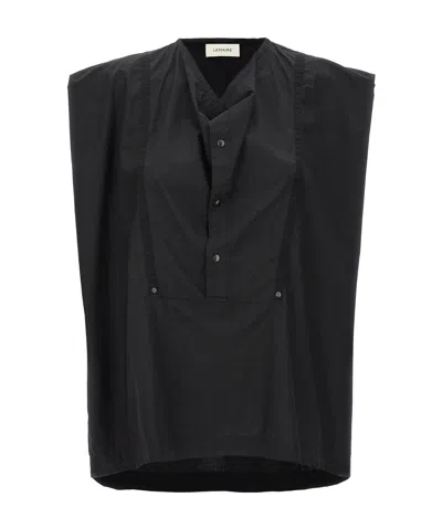 Lemaire Cap Sleeved Top In Black