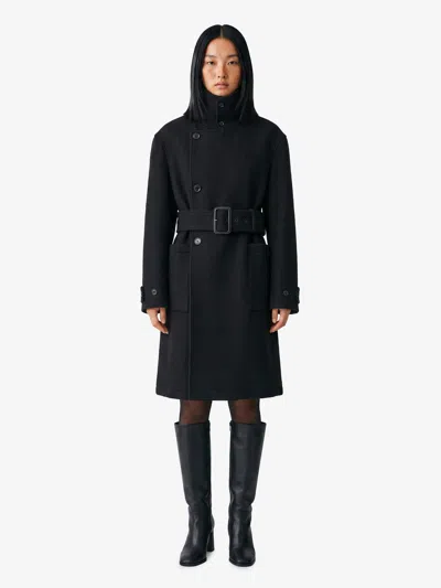 Lemaire Cappotto Avvolgente Nero In Black