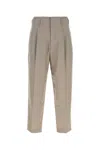 Lemaire Tailored Cropped Trousers Featuring Pleats In Neutral