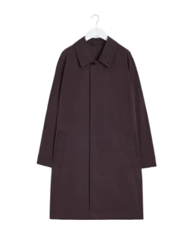 Lemaire Car Coat In Dark Chocolate