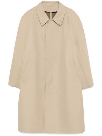 Lemaire Beige Car Coat In Bg203 Almond Powder