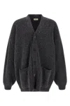 Lemaire Long Sleeve Cardigan Front Pockets In Gray