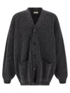Lemaire Long Sleeve Cardigan Front Pockets In Gray