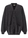 Lemaire Long Sleeve Cardigan Front Pockets In Gray
