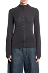 Lemaire Cardigan Girocollo Senza Cuciture In Black