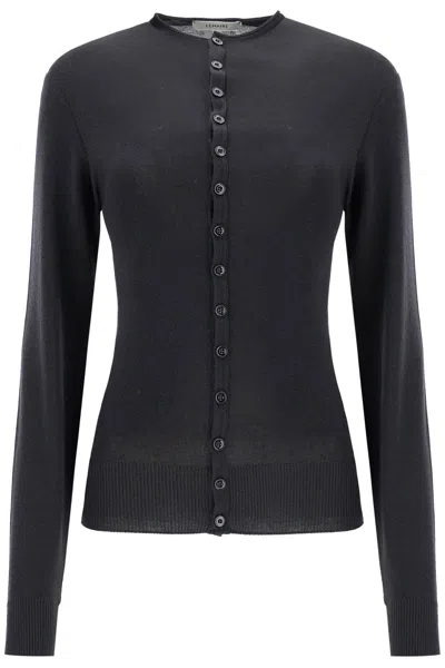 Lemaire Cardigan Girocollo Senza Cuciture In Grey