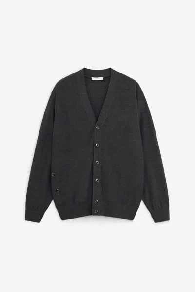 Lemaire Relaxed Twisted Cardigan In Gray