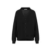 Lemaire Dark Grey Wool Relaxed Twisted Cardigan In Black