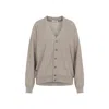 Lemaire Relaxed Twisted Knit Cardigan In Gray