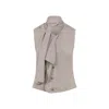 Lemaire Asymmetrical Sleeveless Cardigan Scarf Collar In Brown
