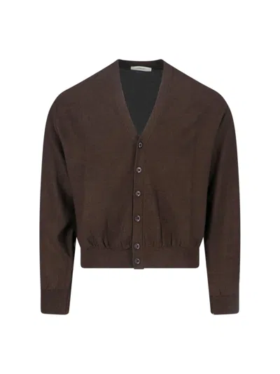 Lemaire Twisted Cardigan In Brown