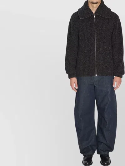 LEMAIRE CARDIGAN WITH ZIPPER AND STAND-UP COLLAR