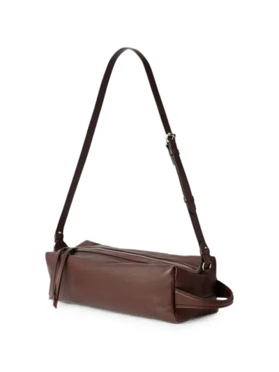 Lemaire Care Shoulder Bag In Nappa Lambskin In Brown