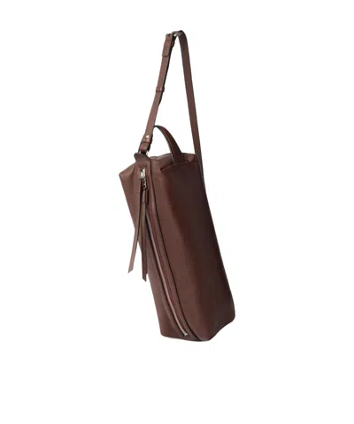 Lemaire Care Shoulder Bag In Nappa Lambskin In Brown