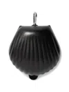 Lemaire Carlos Shell Key Ring In Leather In Black