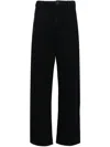 Lemaire High-rise Waist Straight Leg Trousers In Midnight Indigo