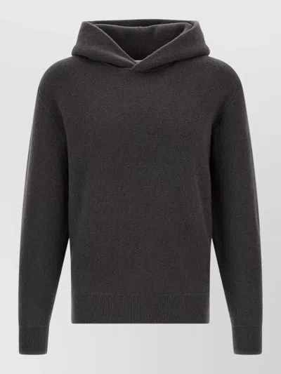 Lemaire Cashmere Relaxed-fit Hooded Sweater In Gray