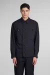 Lemaire Military-inspired Virgin-wool Overshirt In Black