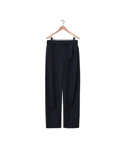 Lemaire Casual Pants With Waist And Loop Straps In Black