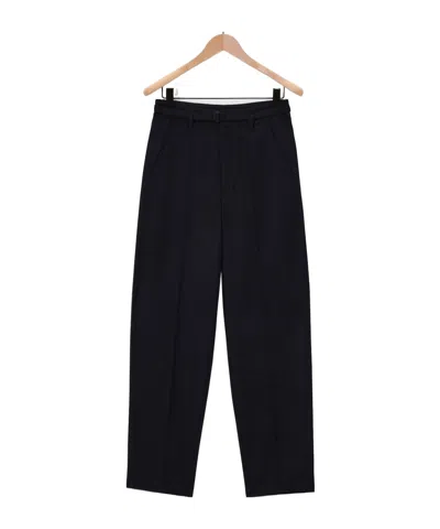 Lemaire Casual Pants With Waist And Loop Straps In Black
