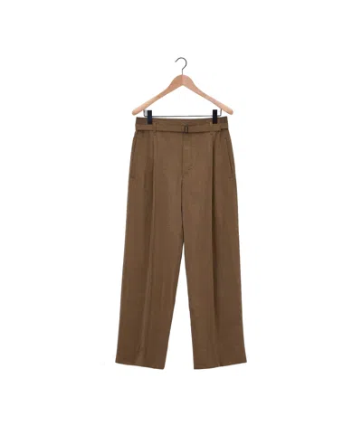 Lemaire Casual Pants With Waist And Loop Straps In Green