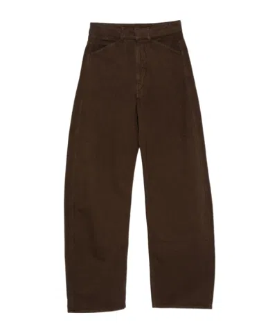 Lemaire Casual Trousers With Belt Loops In Brown