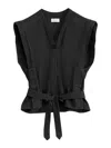 Lemaire Self-tie Sleeveless Jacket In Black