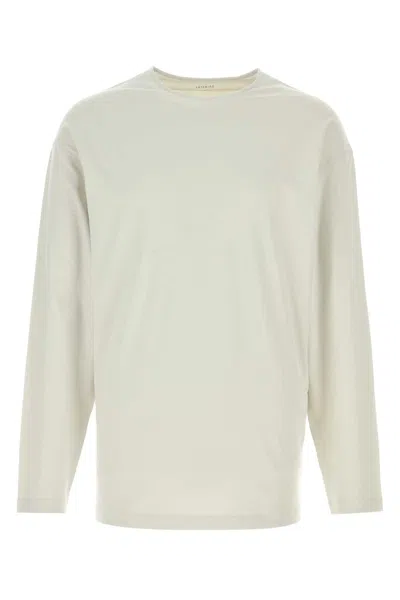Lemaire Cotton Crew Neck Long Sleeve T Shirt In Multi