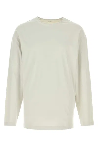Lemaire Cotton-silk Blend Long-sleeve T-shirt In White
