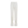 Lemaire Chalk White Cotton Straight Pants With Strings
