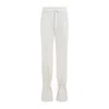LEMAIRE CHALK WHITE COTTON STRAIGHT PANTS WITH STRINGS