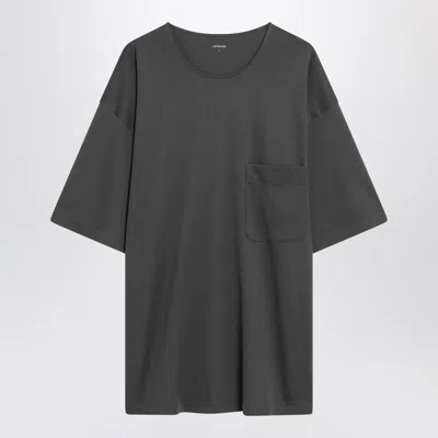 Lemaire Charcoal Grey Cotton And Silk T-shirt Men In Black