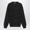 Lemaire Charcoal Grey Wool-blend Cardigan In Gray