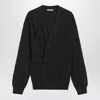 Lemaire Charcoal Grey Wool-blend Cardigan In Gray