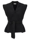 Lemaire Chasuble Cotton Top In Black