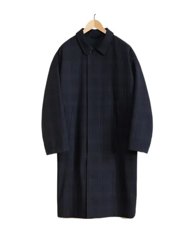 Lemaire Checked Oversize Coat In Black