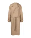 Lemaire Checkered-pattern Double-breasted Coat In Nude