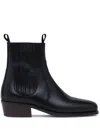 Lemaire Black Vegetable-tanned Chelsea Boots In Black