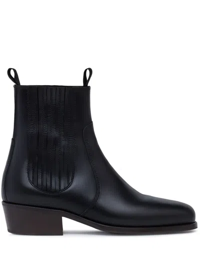 Lemaire Black Vegetable-tanned Chelsea Boots In Bk999 Black